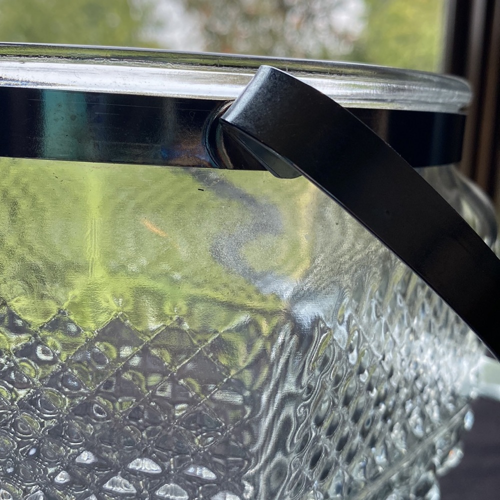 Vintage Anchor Hocking Wexford Pressed Glass Lidded Ice Bucket - Picture 8 of 8